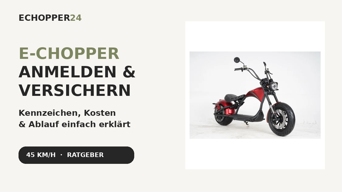 E-Chopper anmelden und versichern: Kennzeichen, Kosten & Ablauf